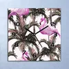 Wanduhr Echt-Glas-Küchenuhr Flamingo Tier Kunst Quarz 30x30 Produktbild-Vorschau 1