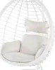 BELIANI Hängesessel Weiß Polyrattan Gestell inkl. Kissen Produktbild-Vorschau 8