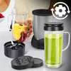 A person is shown adding ingredients to a blender cup, with the blender base and a finished smoothie in a cup visible. Produktbild-Vorschau