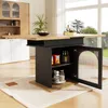 MODFU Ausziehbarer Esstisch mit Stauraum,110-140×80×76 Produktbild-Vorschau 2