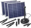 A solar-powered fountain pump kit with multiple solar panels and accessories. Produktbild-Vorschau