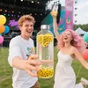 XINZI Sada 2 skleněných lahví na pití 1000 ml s nerezovým Náhled obrázku produktu 8