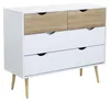 Meuble en bois naturel avec 4 tiroirs 99 x 39 x H 82 cm Voir les images du produit 1