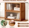 COSTWAY 4-stöckiges Bücherregal mit Türen, 140 cm hohes Produktbild-Vorschau 6