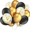 Schwarz-Gold-Konfetti-Ballon-Set 50-tlg. Produktbild-Vorschau 1