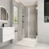 Duschspa Doppeltür 80x195cm Nischentür Chrom Duschtür 6mm Produktbild-Vorschau 1