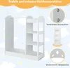 COSTWAY Kindergarderobe mit Spiegel, Prinzen Prinzessin Produktbild-Vorschau 5