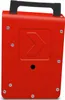 A red electric heater with a black handle and a prominent arrow logo. Voir les images du produit