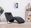 vidaXL Massage Chaiselongue mit Kissen Schwarz Kunstleder Produktbild-Vorschau 11