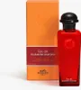 A bottle of Hermes Eau de Rhubarbe Ecarlate Eau de Cologne and its packaging are displayed against a white background. Produktbild-Vorschau