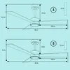 A diagram showing the dimensions of two ceiling fans, labeled A and B. Náhled obrázku produktu