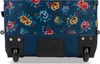 Close-up view of the bottom of a rolling shopping bag with a floral pattern. Produktbild-Vorschau