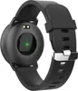 The back of a black smartwatch with a green light emanating from the heart rate sensor. Podgląd zdjęcia produktu