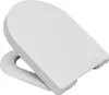 A white toilet seat with a soft-close hinge. Produktbild-Vorschau