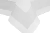 A close-up of a white tablecloth with a satin border, draped over a corner. Produktbild-Vorschau