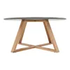 A round coffee table with a gray top and wooden legs. Náhled obrázku produktu