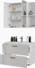 A white bathroom vanity and medicine cabinet set. Produktbild-Vorschau