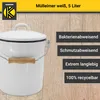 Karl Krüger M5 Emaillierter Mülleimer mit Deckel, weiß, 5 Produktbild-Vorschau 3