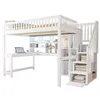 Hochbett mit Schreibtisch, Regal, Schrank, Rausfallschutz, Produktbild-Vorschau 1