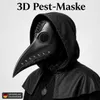 3D Pestdoktor Maske schwarz – Schnabelmaske für Halloween & Produktbild-Vorschau 1
