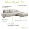 Juskys Sofa Iseo Rechts - L Form, Schlaffunktion, Stoff, Produktbild-Vorschau 3