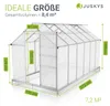 JUSKYS® Gewächshaus 7,2 m², inkl. Fundament, Produktbild-Vorschau 6