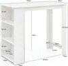 Bartisch  Weiß 120 x 107,5 x 60 cm Stehtisch Holz Produktbild-Vorschau 4