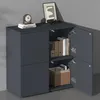 doporro Buffet Commode 76cm Meuble de Rangement Gris Noir Voir les images du produit 4