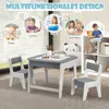 COSTWAY Set aus Kindertisch & Stühlen, Zeichentisch für Produktbild-Vorschau 6