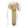 A brass bidet sprayer with dimensions indicated by measurement lines and text. Podgląd zdjęcia produktu
