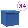 vidaXL Scatole con coperchio 4 pezzi 28x28x28 cm Blu Anteprima dell’immagine prodotto 6
