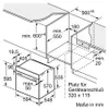 Siemens iQ300, Einbau-Backofen mit Dampfunterstützung, 60 x 60 cm, Deep black inox HR232GEB3 Maße Anteprima dell’immagine prodotto