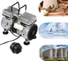 A collage of images showing a vacuum pump, a person using a saw, a laboratory setting with test tubes, and industrial storage tanks. Náhled obrázku produktu