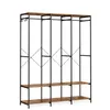 A tall, open wardrobe rack with shelves and a hanging rod, set against a white background. Náhled obrázku produktu