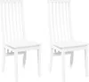Two white wooden dining chairs are shown against a white background. Anteprima dell’immagine prodotto