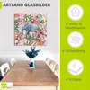 ARTland Glasbild Elefant im Blüten Dschungel Größe: 40x40 Produktbild-Vorschau 3