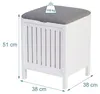 Relaxdays wasmand met zitfunctie, walnootkleur, met bekleed Productafbeelding-voorbeeld 4