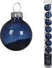 Weihnachtskugeln Glas 3cm mit Sternfüllung 9 Stk Nachtblau Produktbild-Vorschau 4