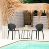 Homestyle4u Gartenstuhl WM schwarz 4er Set stapelbar Produktbild-Vorschau 8