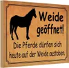 vianmo Holzschild 12x18 cm Weide geöffnet Pferde dürfen Produktbild-Vorschau 1