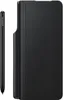 A black flip cover and a black stylus are shown against a white background. Produktbild-Vorschau