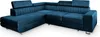 A blue sectional sofa with adjustable headrests is shown against a white background. Produktbild-Vorschau