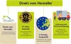 A marketing graphic with several informational boxes about a product. Produktbild-Vorschau