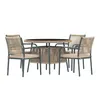 Merax Gartenmöbel Set aus Rattan mit rundem Glastisch und 4 Produktbild-Vorschau 12