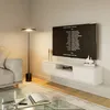 A modern living room with a TV stand and a sofa. Voir les images du produit