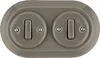 Unterputz Porzellan Retro Schalter, 2-fach, All-in-One, SET Produktbild-Vorschau 2
