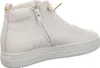 A side view of a white high-top sneaker. Voir les images du produit