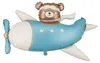 Palloncino in foil Orso in aereo 94x61 cm Crema Azzurro Anteprima dell’immagine prodotto 2