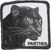 A patch featuring a black panther's head with the word 'PANTHER' below it. Produktbild-Vorschau