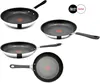 A collage of three Tefal Jamie Oliver frying pans, with brand logos in the top right corner. Produktbild-Vorschau